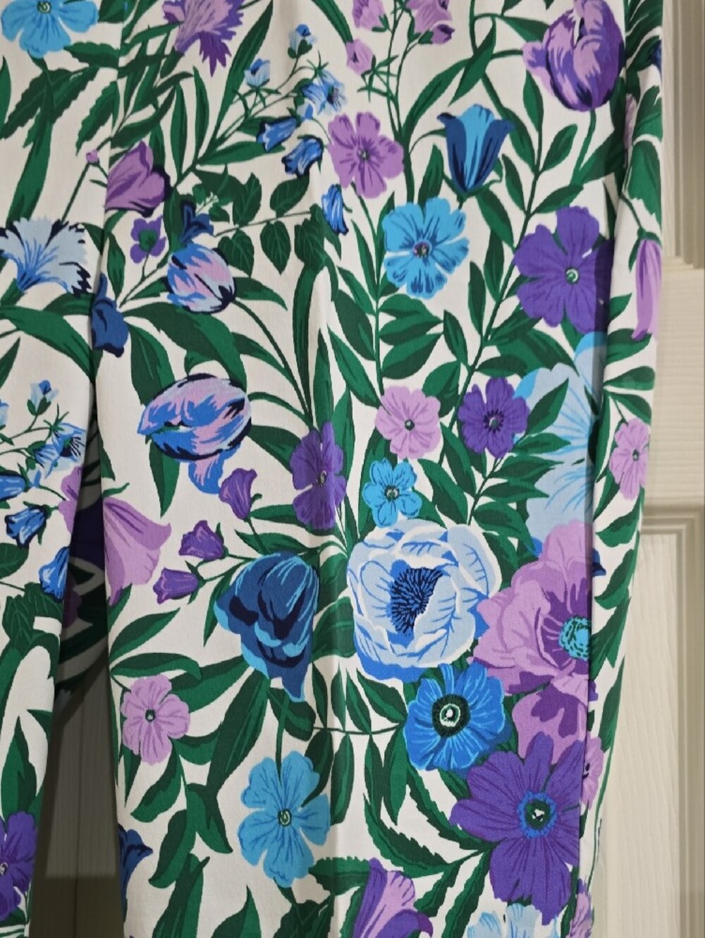 NWT-Talbots Chatham Pants with Purple, Blue & Green Floral Print - Picture 4 of 8